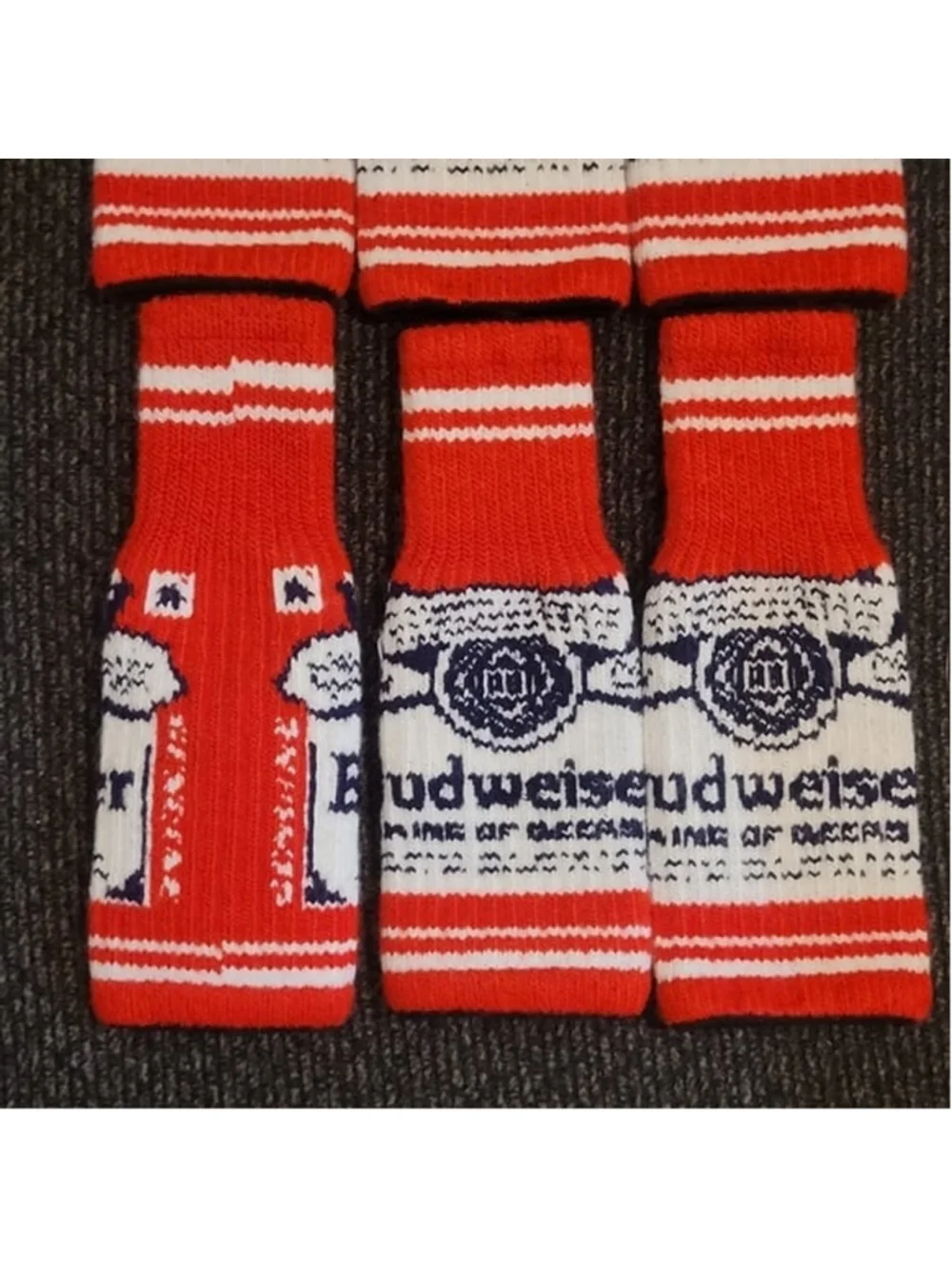Budweiser 6 Pack Knit Beer Koozie Sweaters For Bottles NWOT